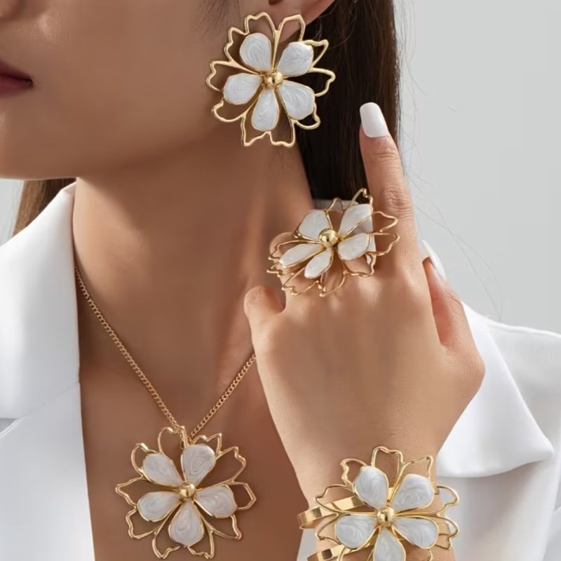 Ensemble de Bijoux Vintage Floral pour Femmes