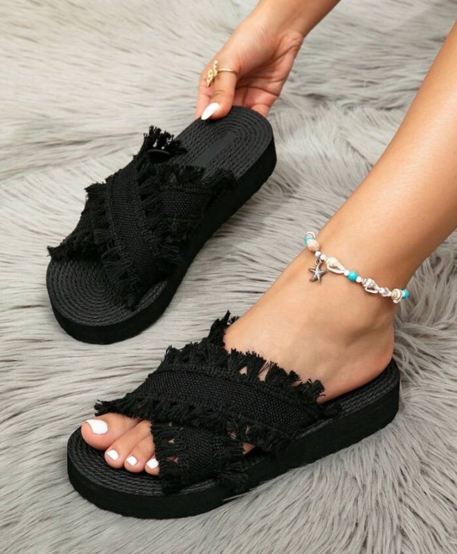 Sandales à plateforme compensée pour femmes, fond épais