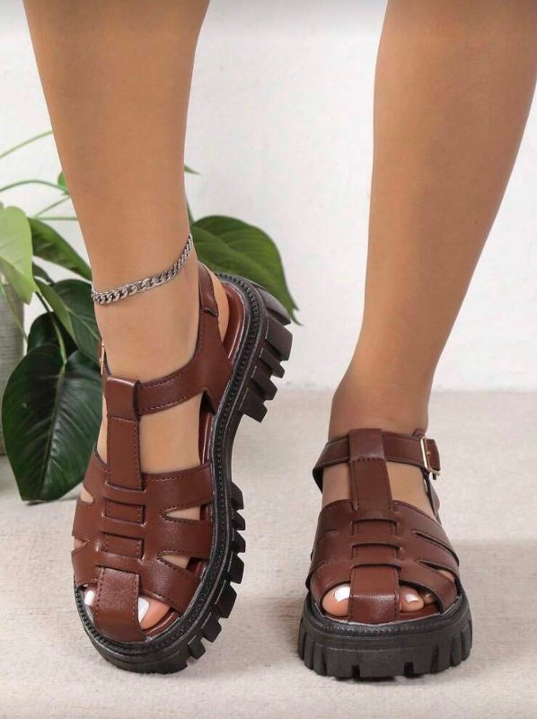 Vacances Sandales pour à boucle plate-forme Sandales gladiateur