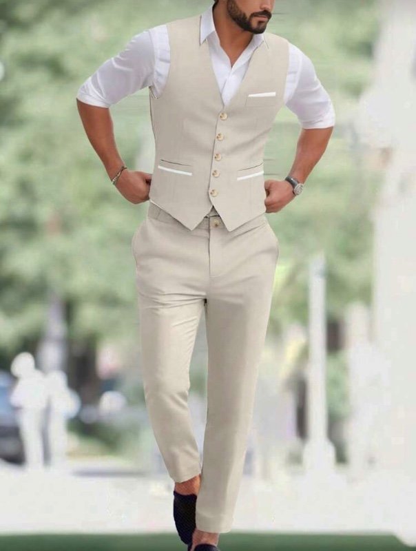 Calvornis Ensemble de costume casual chic pour hommes