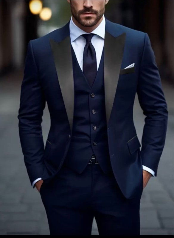 SHEIN Manfinity Mode Ensemble De Pantalon Et Veste De Costume Croisé À Double Boutonnage Et Col À Revers Pour Homme