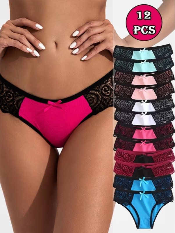 12 pièces - Culottes femme confortables respirant