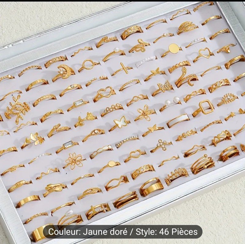 Ensemble de 46 bagues pour femmes