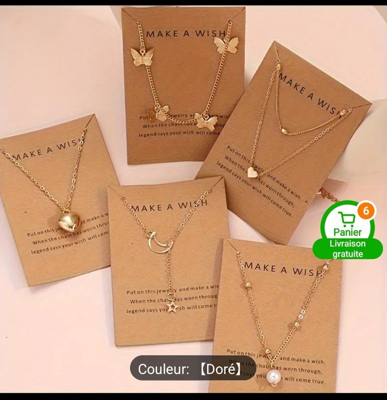 Un ensemble de 6 colliers élégants et stylés