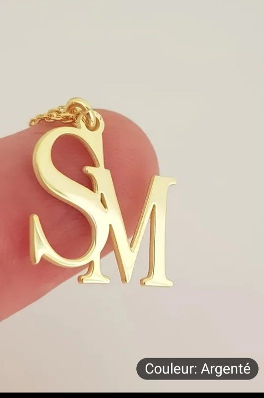 Collier Personnalisé à Deux Lettres