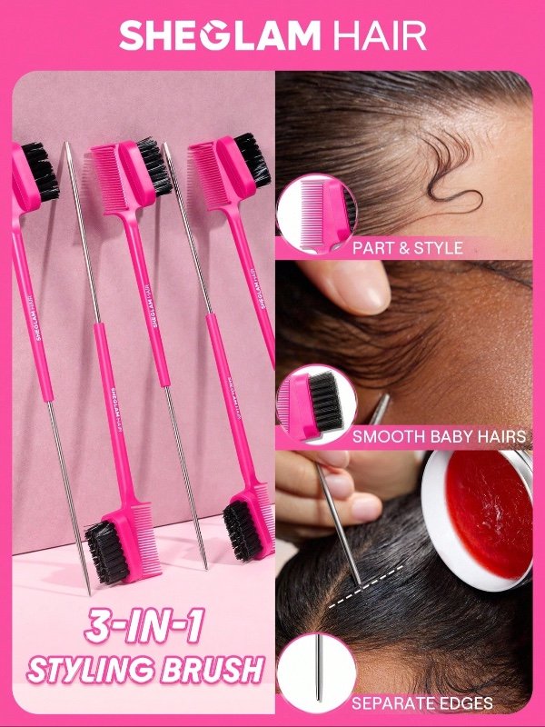 SHEGLAM HAIR Locked in Edge Bestie Brosse coiffante 3 en 1