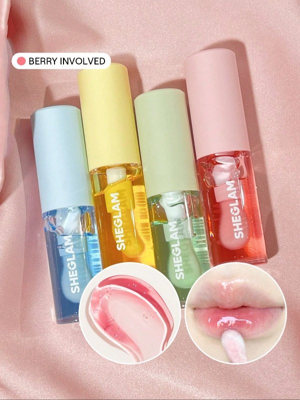 SHEGLAM Huile Hydratante Pour Les Lèvres Jelly Wow-Brillant à Lèvres Hydratant Transparent Aux Baies Soin Des Lèvres Repulpant Et Non Collant Finition Haute Brillance Extrait De Fraise Nourrissant Cosmétiques Pour Les Lèvres