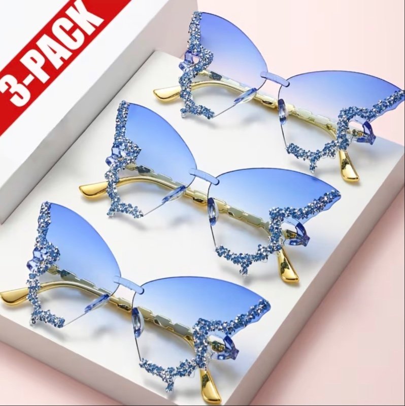 3pcs Lunettes Fantaisie Design Papillon