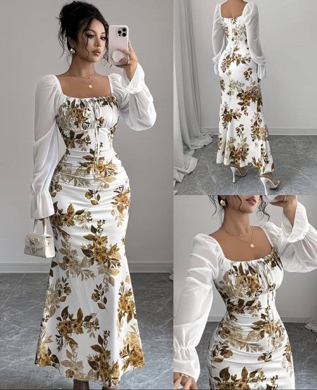 Robe élégante à imprimé floral