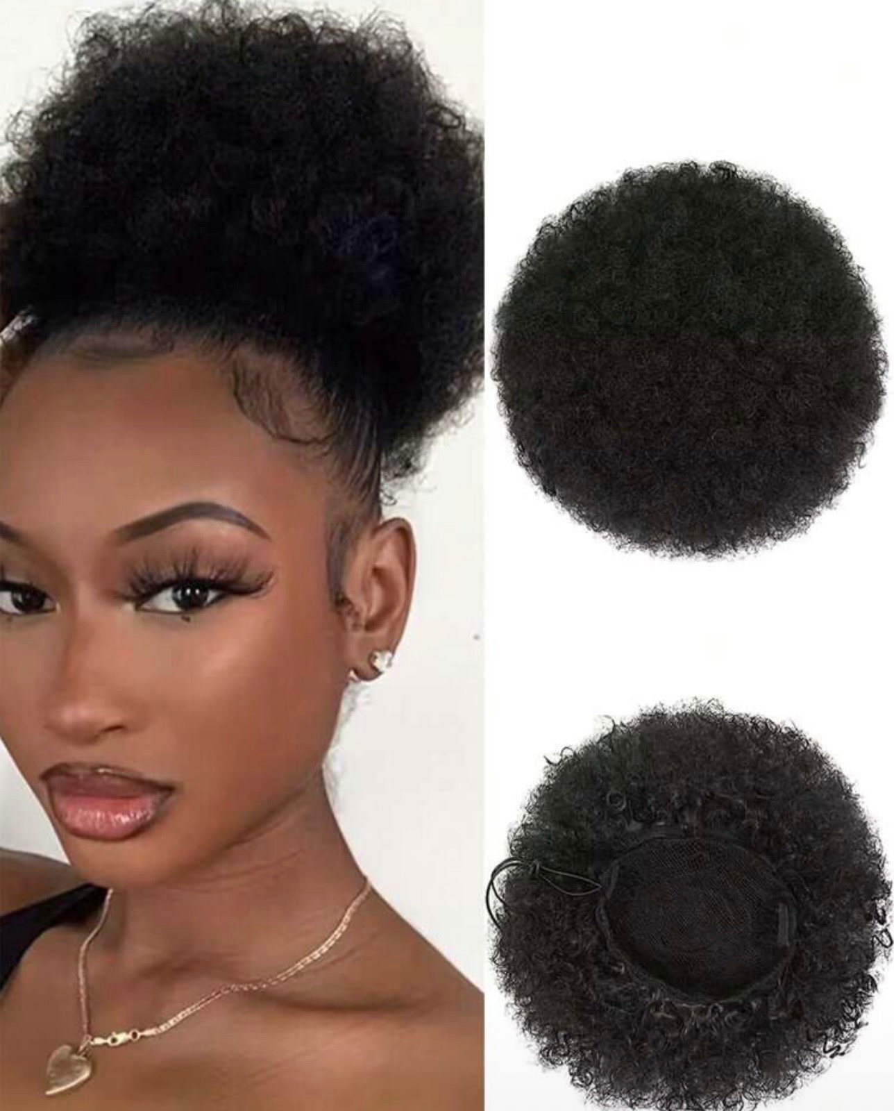 Chignon Afro bouclés