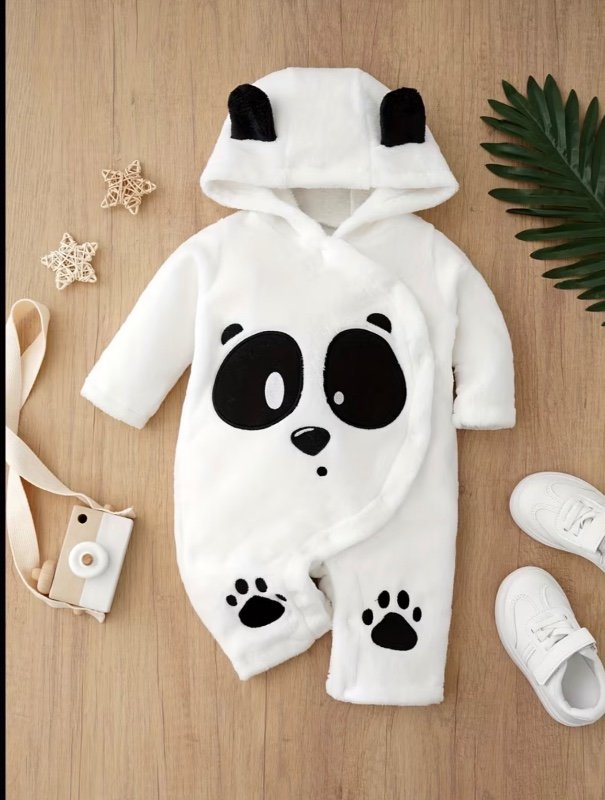 Combinaison d'Hiver pour Bébé Garçon, Imprimé Ours Panda Cartoon