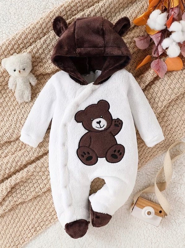 Body Bébé à Pieds, Grenouillère Épaisse en Peluche