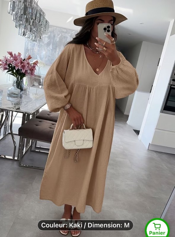 Robe décontracté élégante à col V