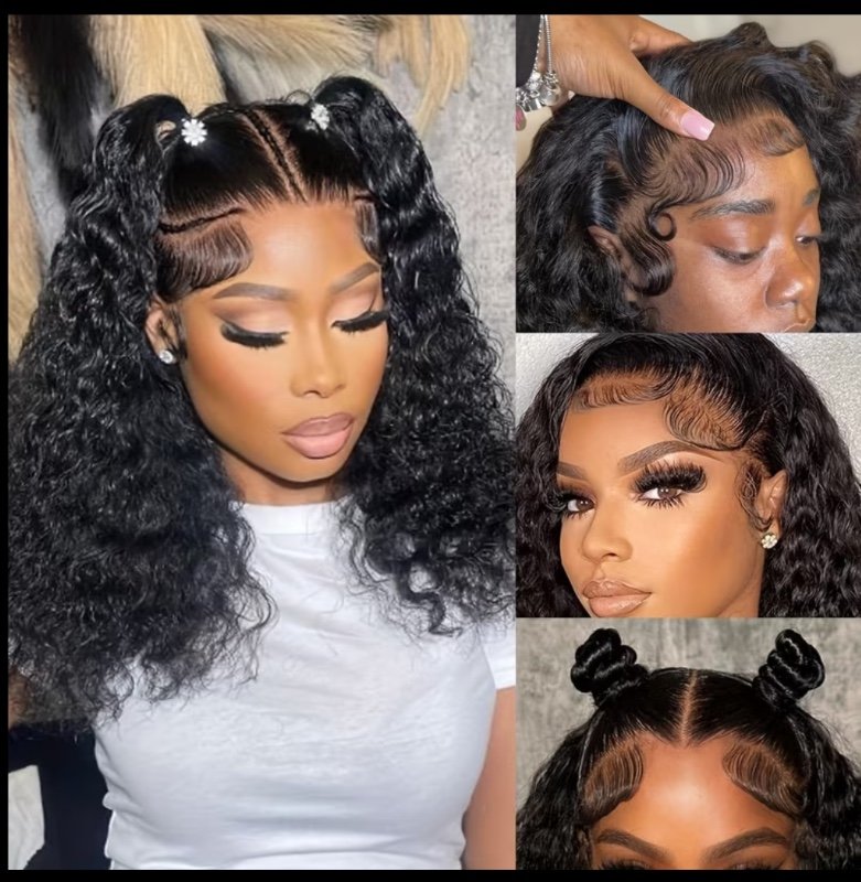 Perruque Bob en Cheveux Humains avec une Densité de 180%, Texture Bouclée et Design Lace Front. Cette Perruque Pré-Épilée 13X4 HD Lace Frontal est Adaptée aux Femmes et est Disponible dans une Couleur Naturelle.