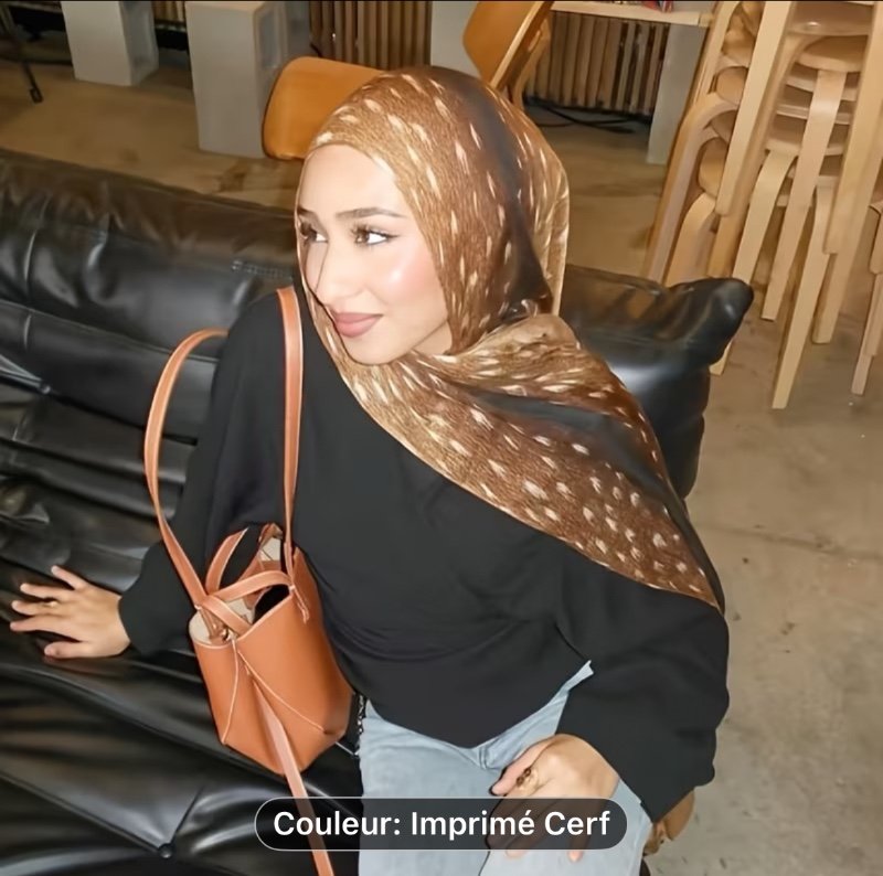 Nouveau foulard à imprimé cerf, châle élégant à impression numérique simple face, doux et agréable pour la peau, en fibre, idéal pour les sorties quotidiennes