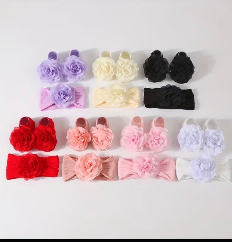2pcs Bandeaux pour bébé avec chaussettes