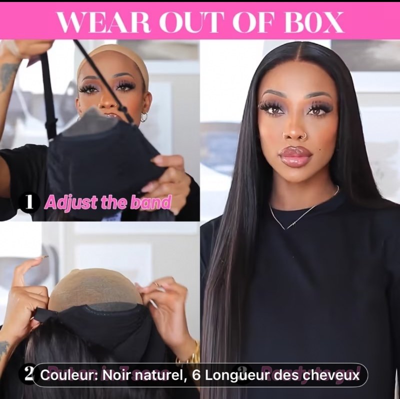 BLACKMOON HAIR Perruque en Cheveux Humains Sans Colle - Droite comme un Os 5x5 Dentelle Frontale HD Transparente, Densité de 150% Pré-Coupée & Pré-Épilée, Perruque Prête à Porter pour Femmes de Toutes Ethnies, Perruque Courte, Remplacement Facile des Chev