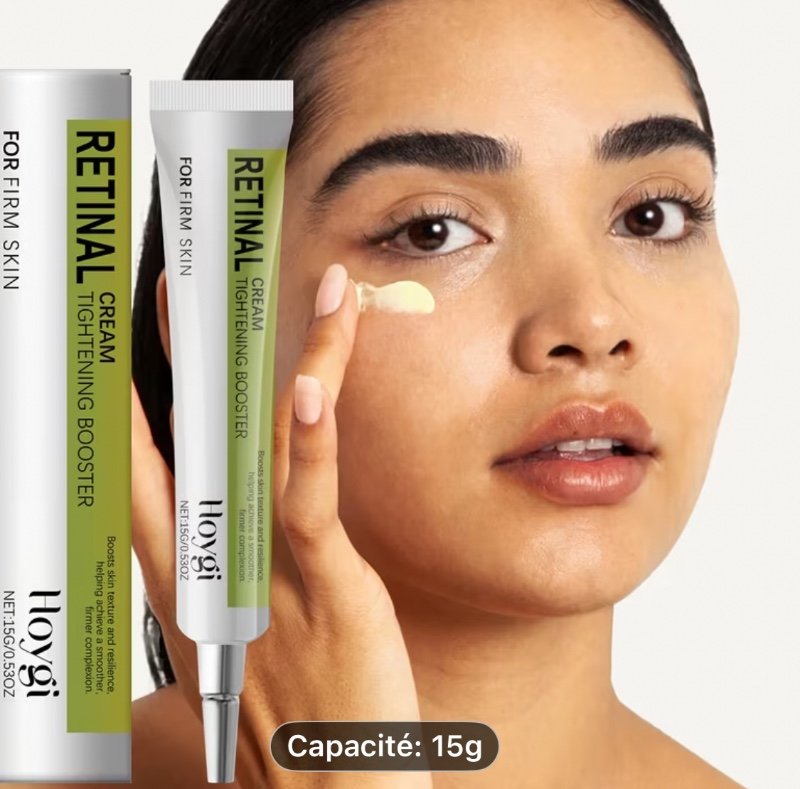 Crème Contour des Yeux Rétinol Hoygi, Contient de la Glycérine, du Carbomère et du Rétinol, une Formule Douce pour un Usage Quotidien qui S'absorbe Rapidement sans Coller, Convient à Tous les Types de Peau