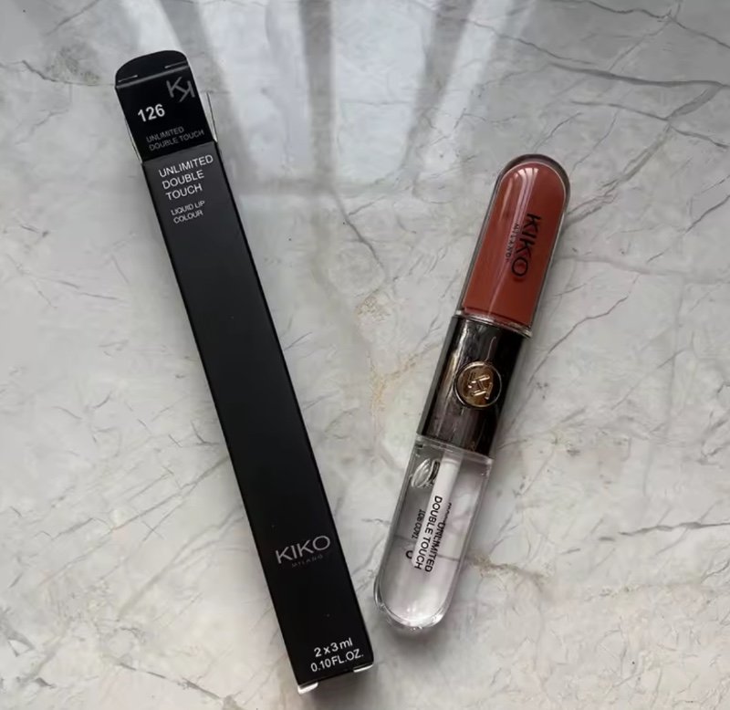 Kiko Italie Gloss à lèvres 3D Hydra, rouge à lèvres, blush et liner hydratant, non-transfert, waterproof, effet nacré, couleur Brun Rose