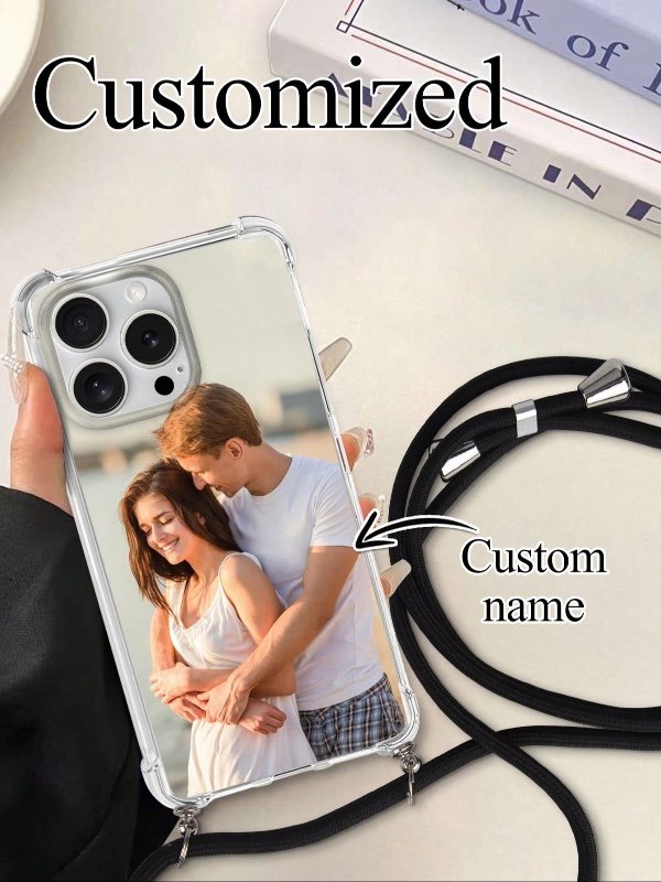 1 pièce Étui de téléphone protecteur personnalisé avec cordon, compatible avec iPhone