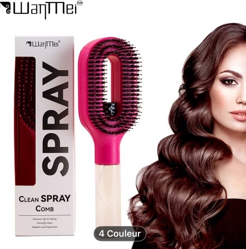 Peigne de Coiffage à Spray | Peigne de Coiffage Innovant, Adapté aux Cheveux Secs et Mouillés – Poils en Nylon -nœuds, Facile à Utiliser, Manche en Plastique ABS, -statique, Outil de Coiffure Professionnel, Cadeau pour la Saint-Valentin