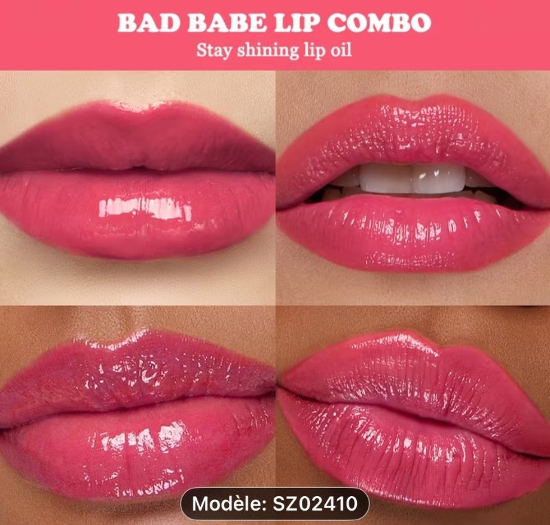 ibcccdnc 2 pièces/set Duo Énergie Lippée Bad Youngsters, Combo Lippe de la Mauvaise Jeunesse, Œil pour les lèvres & Huile à base d'huiles essentielles saveur pêche. Texture hydratante et nourrissantes.