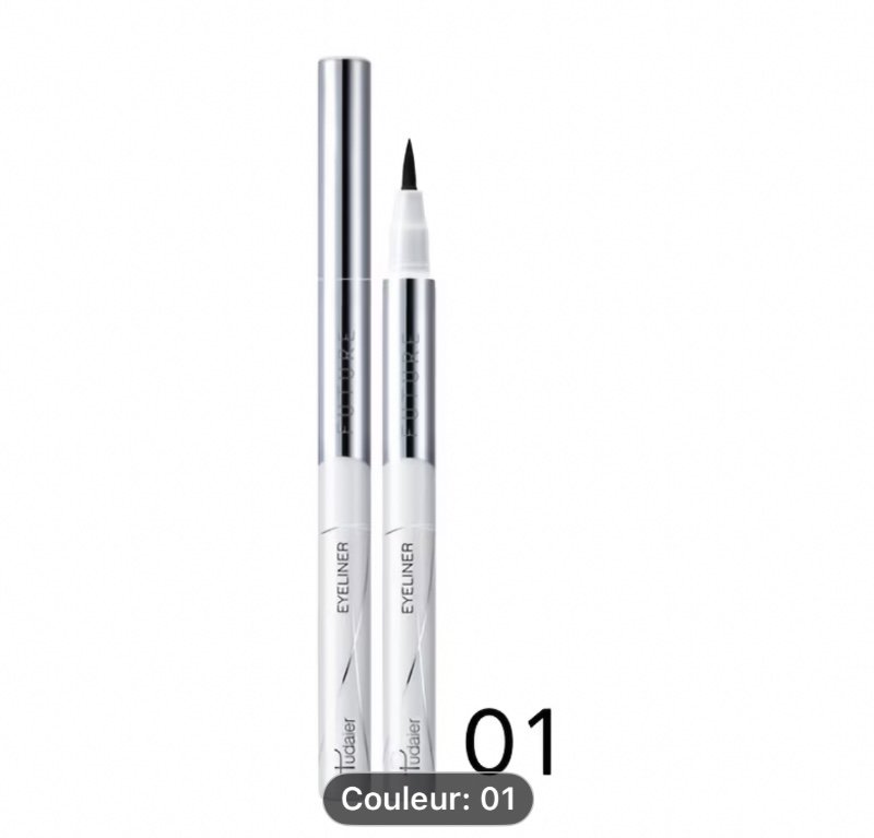 Stylo Eyeliner Liquide Ultra-Fin Pudaier - Séchage Rapide, Anti-Taches, Résistant à la Transpiration, Maquillage Noir Longue Tenue, Formule à Base de Plantes, Idéal pour Débutants