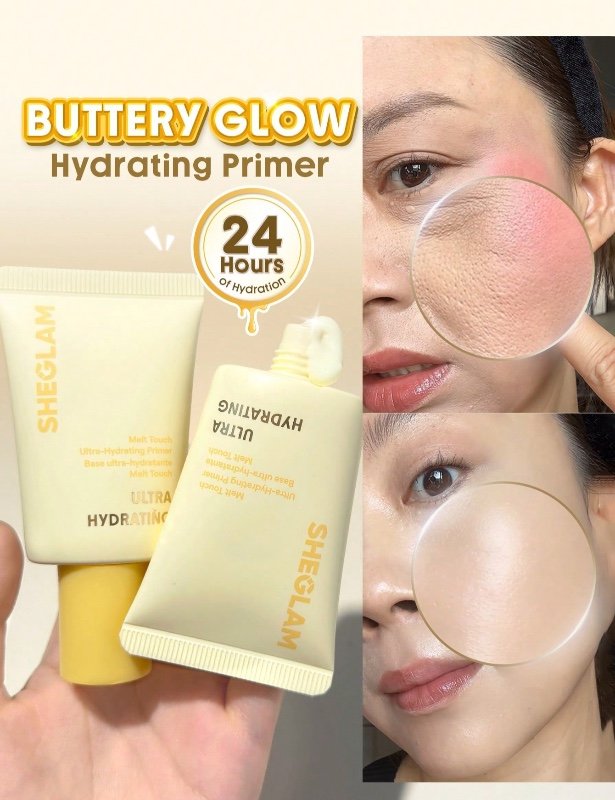 SHEGLAM Melt Touch Ultra-  Base de maquillage hydratante pour le visage, idéale pour femmes et jeunes filles. Parfaite pour le printemps et l'été, elle est aussi idéale pour un look Y2K