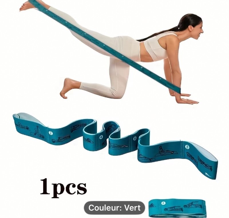 Ceinture d'Assistance Antidérapante pour Gymnastique, Ceinture de Résistance, Ceinture d'Entraînement Professionnelle pour Yoga, Ceinture d'Étirement Multi-Boucles pour Yoga pour la Relaxation Physique, Pilates, Yoga, Danse et Entraînement de Gymnastique