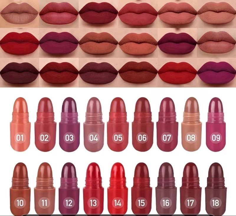Ensemble de 18 capsules de rouge à lèvres