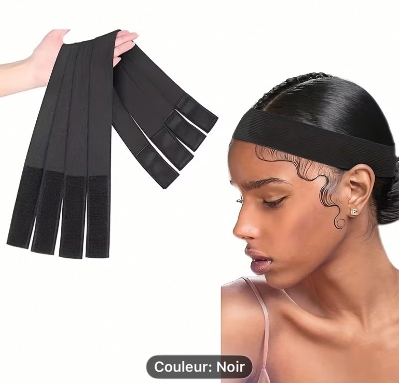 4pcs Bandes de Fusion en Dentelle pour Bords de Perruque, Bandes Élastiques pour Poser sur le Front pour un Ajustement Sûr & Enveloppement des Bords