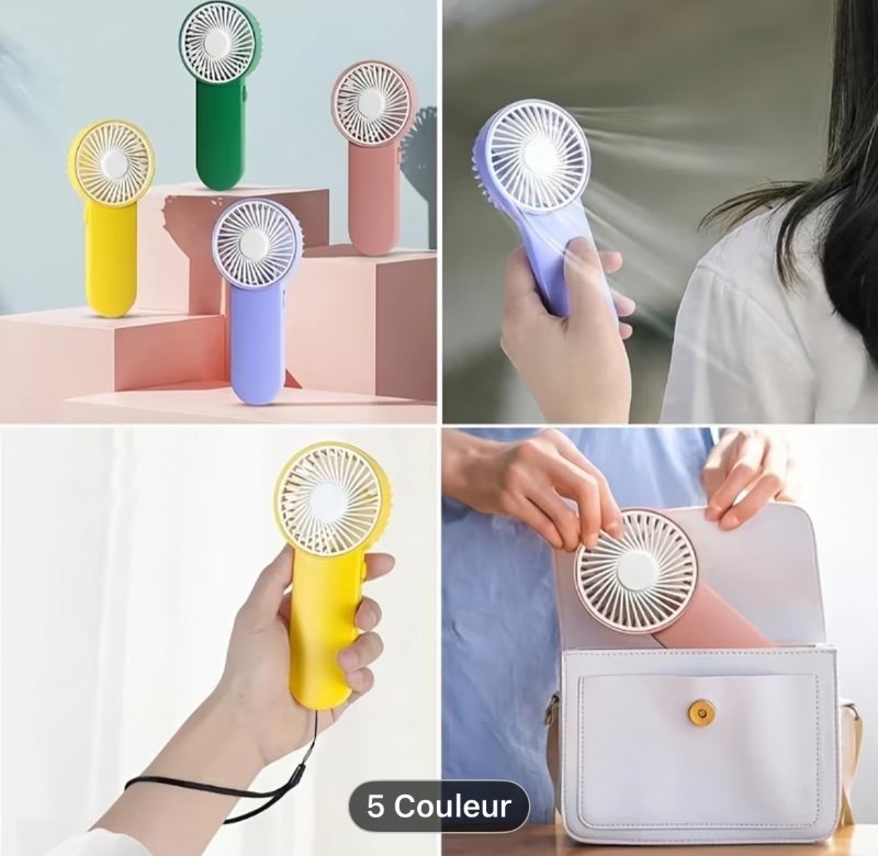 Ventilateur Portable Miniature à Piles AA, Vitesse Unique Réglable, Idéal pour l'Extérieur, Design Léger et Compact