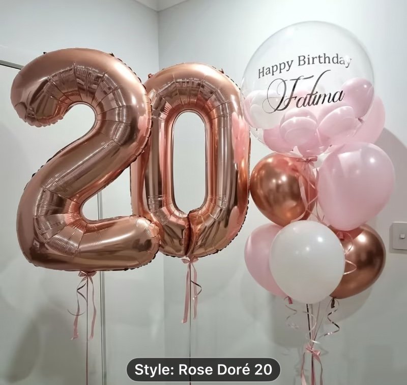 Ballons 20 dorés rose de 81 cm, ensemble géant de 20 ballons, ballons d'anniversaire dorés rose pour les décorations de fête de célébration du 20e anniversaire