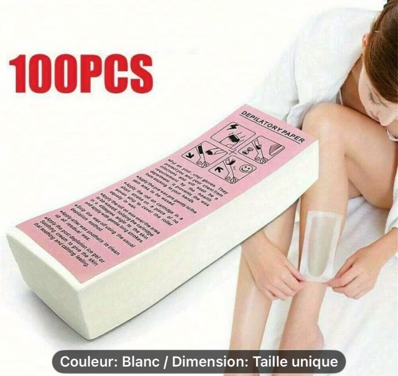 100 bandes de cire à épiler, bandes de cire pour le corps, le visage et les sourcils, bandes dépilatoires non tissées pour salon et maison, adaptées aux bras, jambes, aisselles, bikini, brésilien, visage, outils de dépilation pour tout le corps, produits