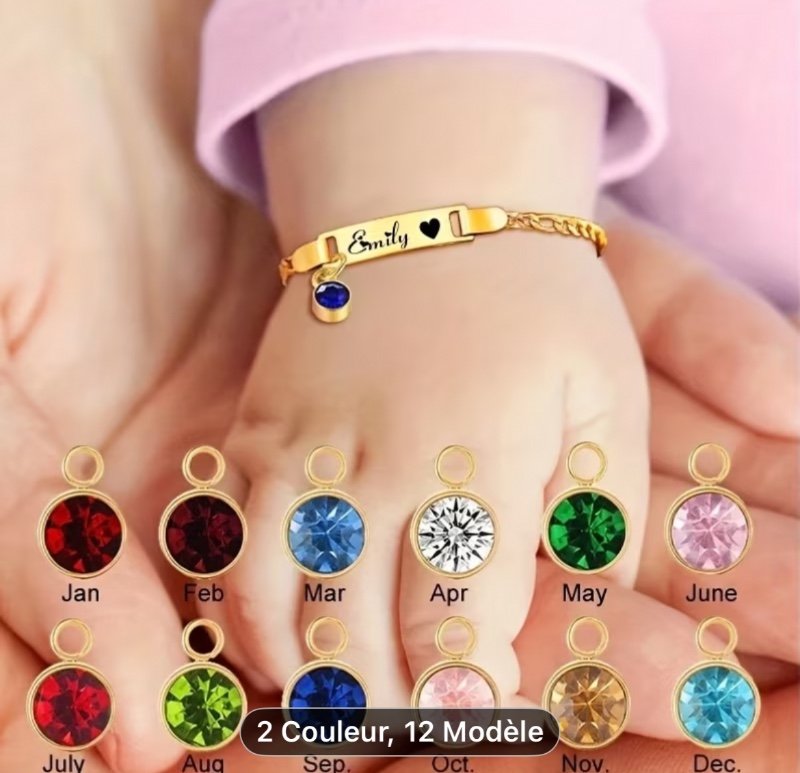 Bracelet personnalisé avec pierres de naissance