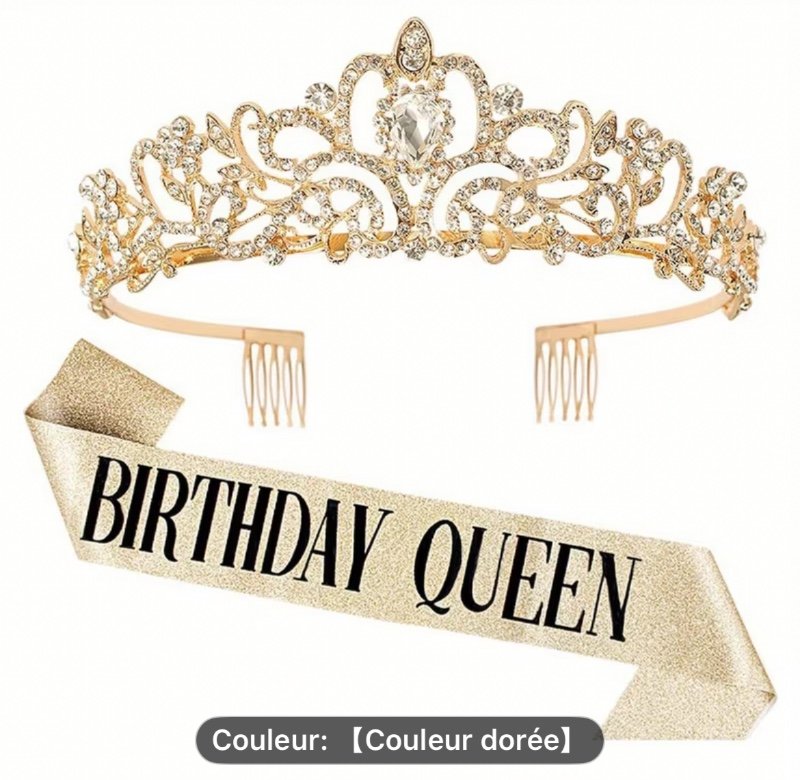 Tiare Couronne de Création de Bijoux Brillants en Strass et Cristal, Ceinture et Couronne de Reine pour Fête d'Anniversaire pour Femmes, Kit de Décoration de Fête d'Anniversaire, Additions de Cheveux de Reine en Cristal Pailleté, Packs de Fête