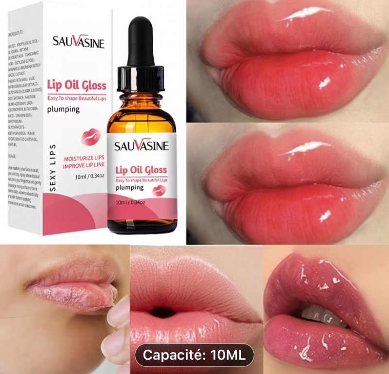 Huile à lèvres fruitée, Hydratation légère, Combinable avec le rouge à lèvres, Acide hyaluronique Vitamine E, Éclaircit les rides des lèvres et illumine le teint, Essentiel pour les étudiants/les trajets et les rendez-vous, Parfum de fruits frais, Gloss à
