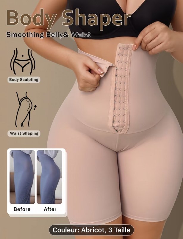 Short de modelage 1 pièce pour femme, gainant le ventre et remodelant les fesses, avec ceinture réglable et bretelles amovibles - Short de redressement des fesses et de taille adapté pour la salle de sport, le post-partum, les tenues décontractées, pantal