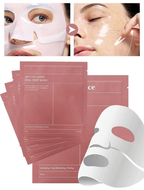 Lot de 10 masques absorbables au collagène hydratants