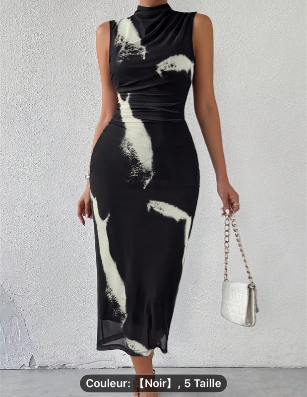 Robe d'été sans manches à motif tie-dye pour femmes
