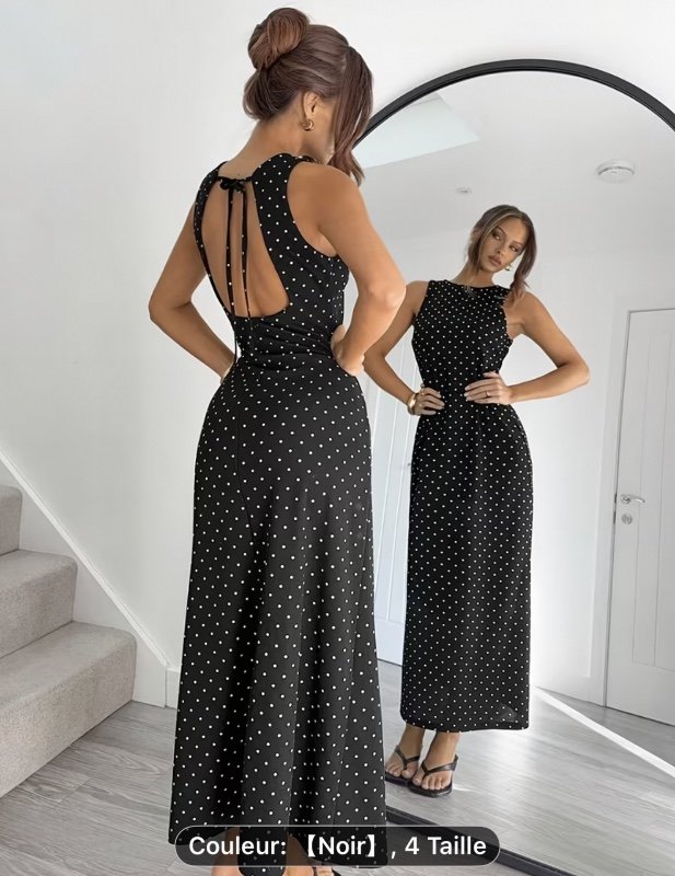 Robe tube décontractée rouge rose à pois pour les fêtes, Robe à pois pour femmes, Robe de fête pour femmes, Robe longue à pois, Robe d'été à pois, Robe sans bretelles, Robe rouge à pois