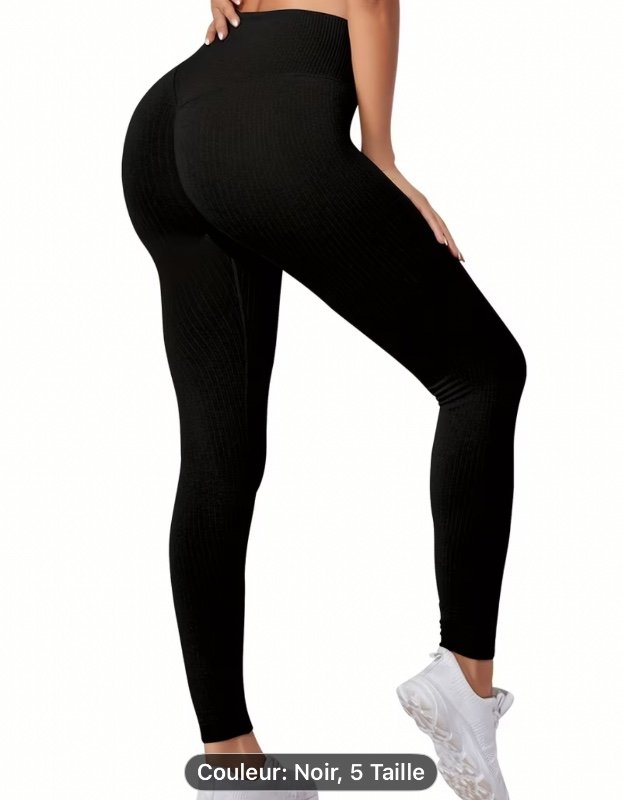 1 pc de leggings de sport de yoga côtelés sans couture pour femmes, couleur unie, ajustés, à séchage rapide, taille haute, taille basse et design, peuvent être portés pour la course en extérieur, ou pour le yoga et les exercices de danse en salle de sport