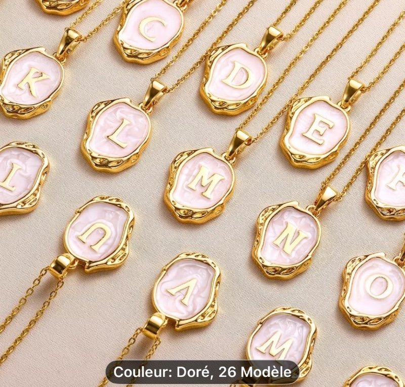 Collier pendentif chaîne en forme de O avec 26 lettres, style mode européen et américain, sensation haut de gamme pour femme, luxe léger, tenue de tous les jours, tenue de soirée, tenue décontractée