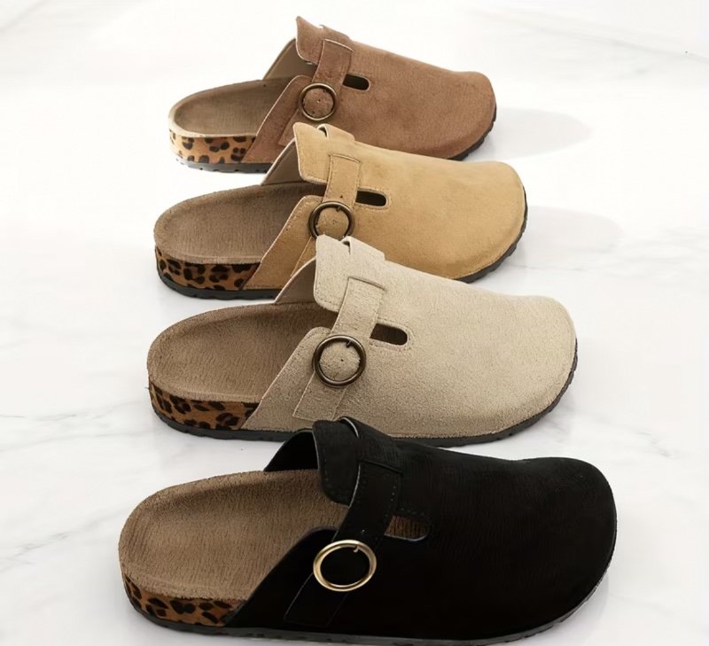 Mules femme fermées à enfiler, style vintage, semelle épaisse antidérapante en caoutchouc, confortables pour automne/hiver, tailles grandes