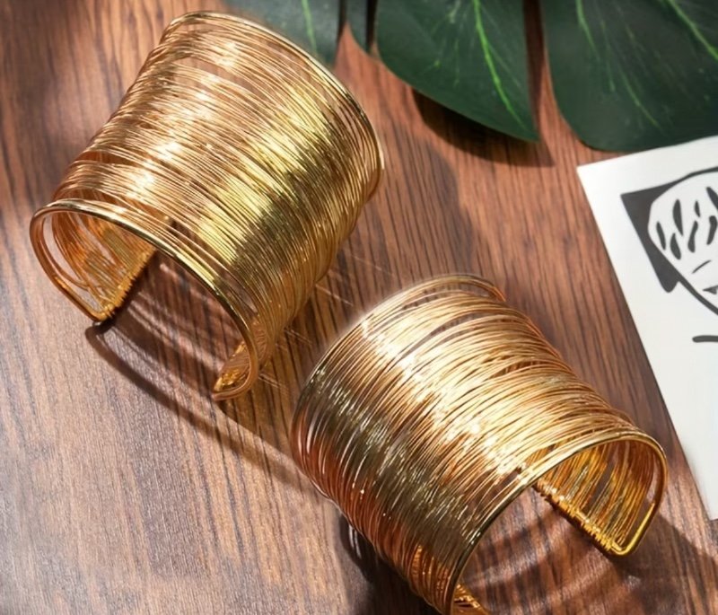 Lot de 2 bracelets jonc ouverts multicouches enroulés pour homme, bracelet de poignet à la mode et de style punk
