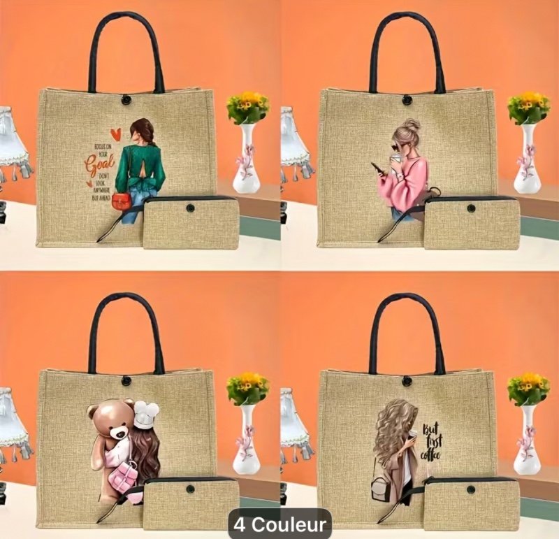 Sac fourre-tout léger pour femmes, sac de plage de voyage portable, pour les trajets quotidiens, l'école, le shopping, sac de plage de voyage portable décontracté