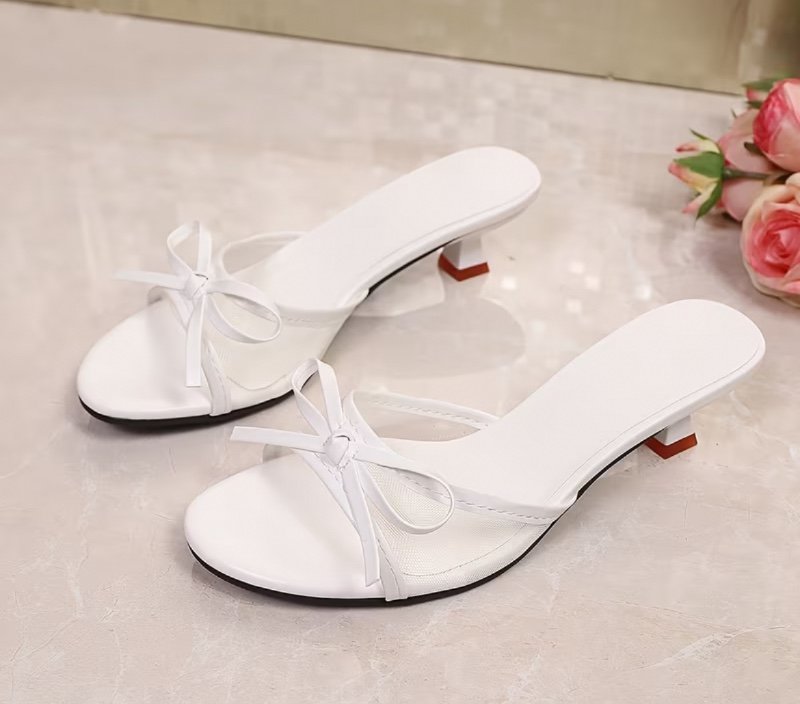 Nouvelles sandales en maille respirante à talons pointe avec chaussures élégantes à nœud, chaussures pour femmes