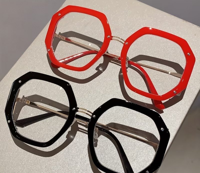 Lunettes de femme style vintage à monture octogonale, lunettes de mode multicolores