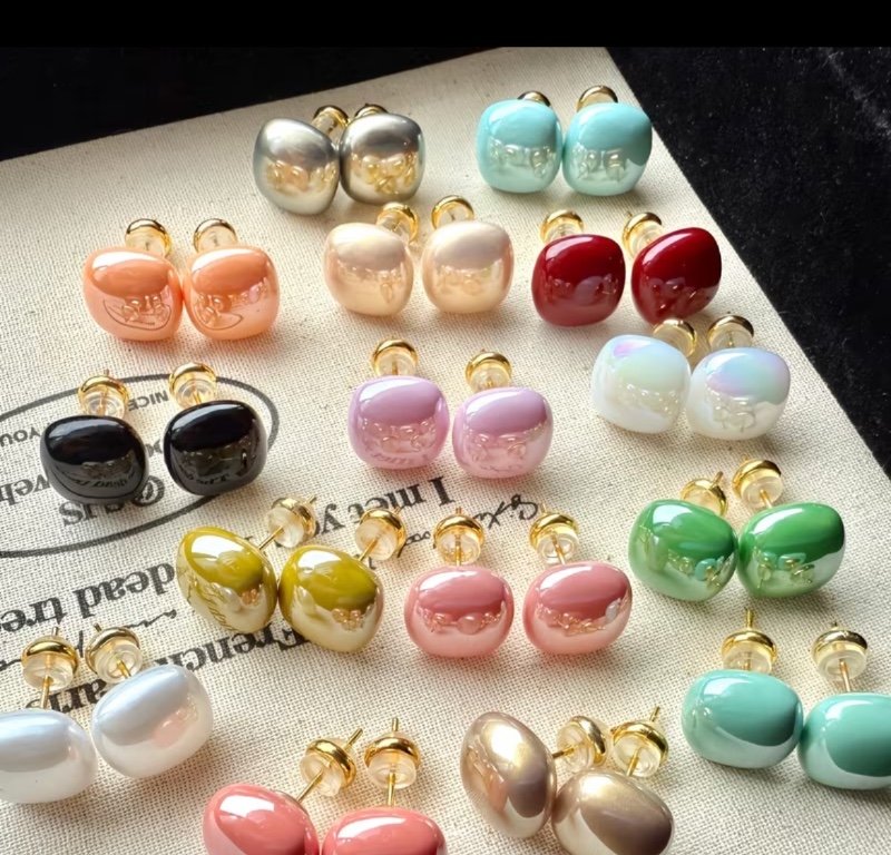 [NOUVEAU] 15 Paires, Tempérament Doux Niche Luxe Léger Mignon Polyvalent Rétro Facile Lait Orange, Violet Clair, Vert, Rose, Champagne, Iridescent, Carré, Blanc, Bleu Clair, Chignon, Noir, Gris Argenté, Rouge Boucles d'Oreilles Géométriques, Bijoux de Hau