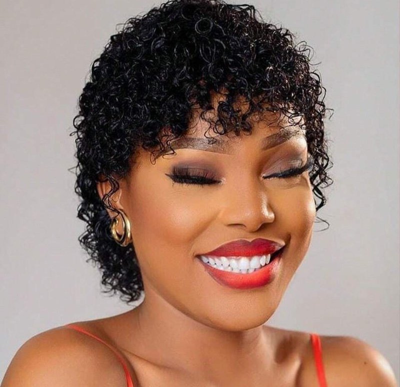 Perruque afro courte et bouclée de 10 cm, perruque en cheveux humains bouclés et crépus pour femmes